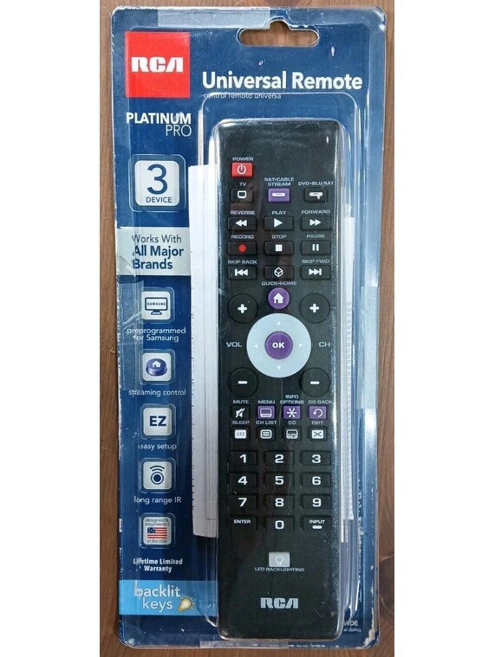 RCA - 3 Device Black Universal Remote - RCR003RWDE - Platinum Pro NEW Sealed Box